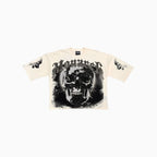 T-shirt graphique surdimensionné pour homme avec tête de mort numérique Monarch