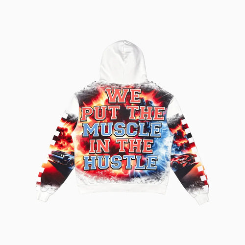 Men's Muscle Hustle Full Zip Hoodie - Famous | Online Store