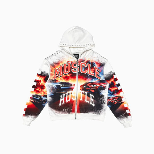 Men's Muscle Hustle Full Zip Hoodie - Famous | Online Store