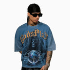 T-shirt coupe courte ample à épaules tombantes pour homme