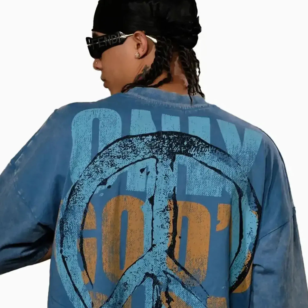T-shirt coupe courte ample à épaules tombantes pour homme