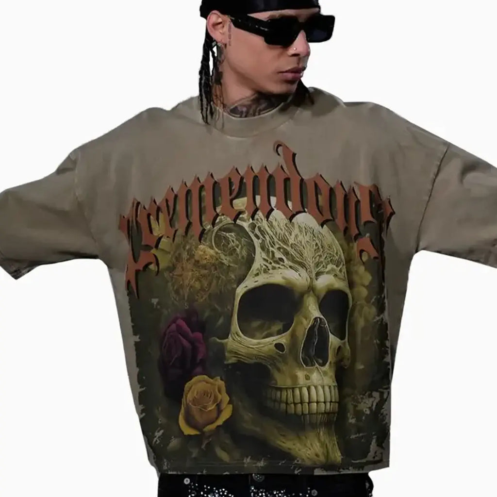 T-shirt coupe courte ample à épaules tombantes pour homme