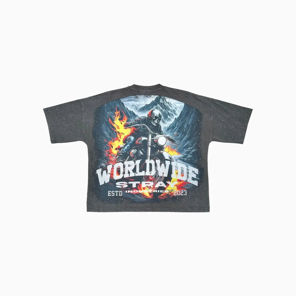 T-shirt court ample avec imprimé homme Worldwide Rider