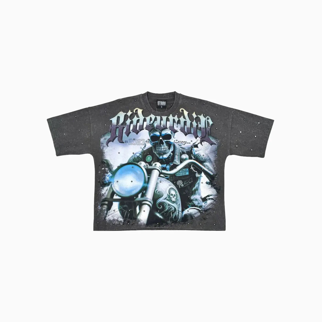 T-shirt court ample avec imprimé homme Worldwide Rider