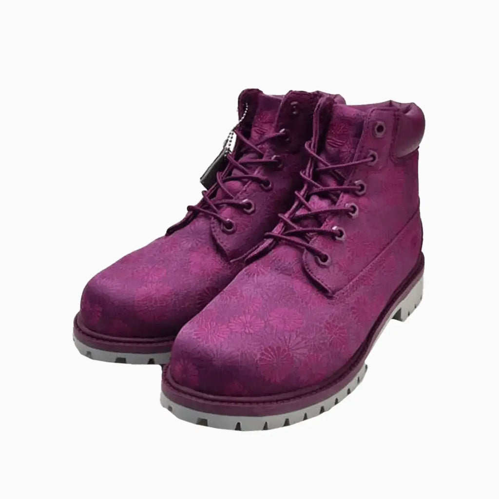Bottes imperméables Premium fleuries pour enfants de 6 pouces