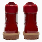 Bottine imperméable de luxe en cuir verni 6 pouces pour femme