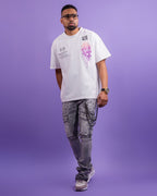 T-shirt teint en pièce effet flammé pour homme