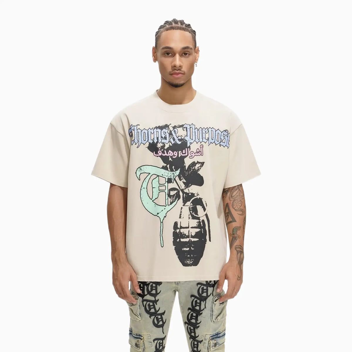 Men's Thorns and Purpose Pale Apricot T-Shirt
