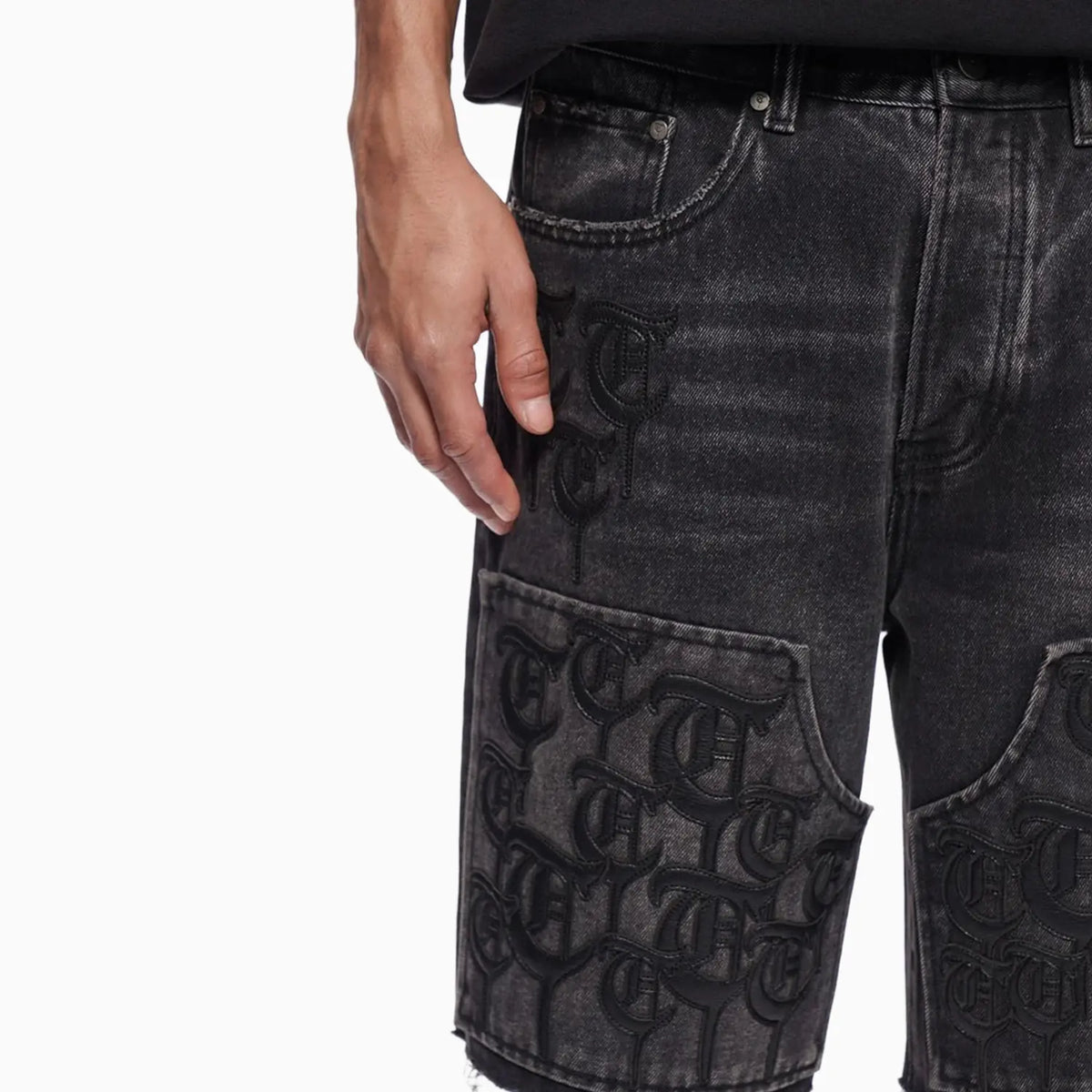 Men's Trnchs Script Denim Shorts