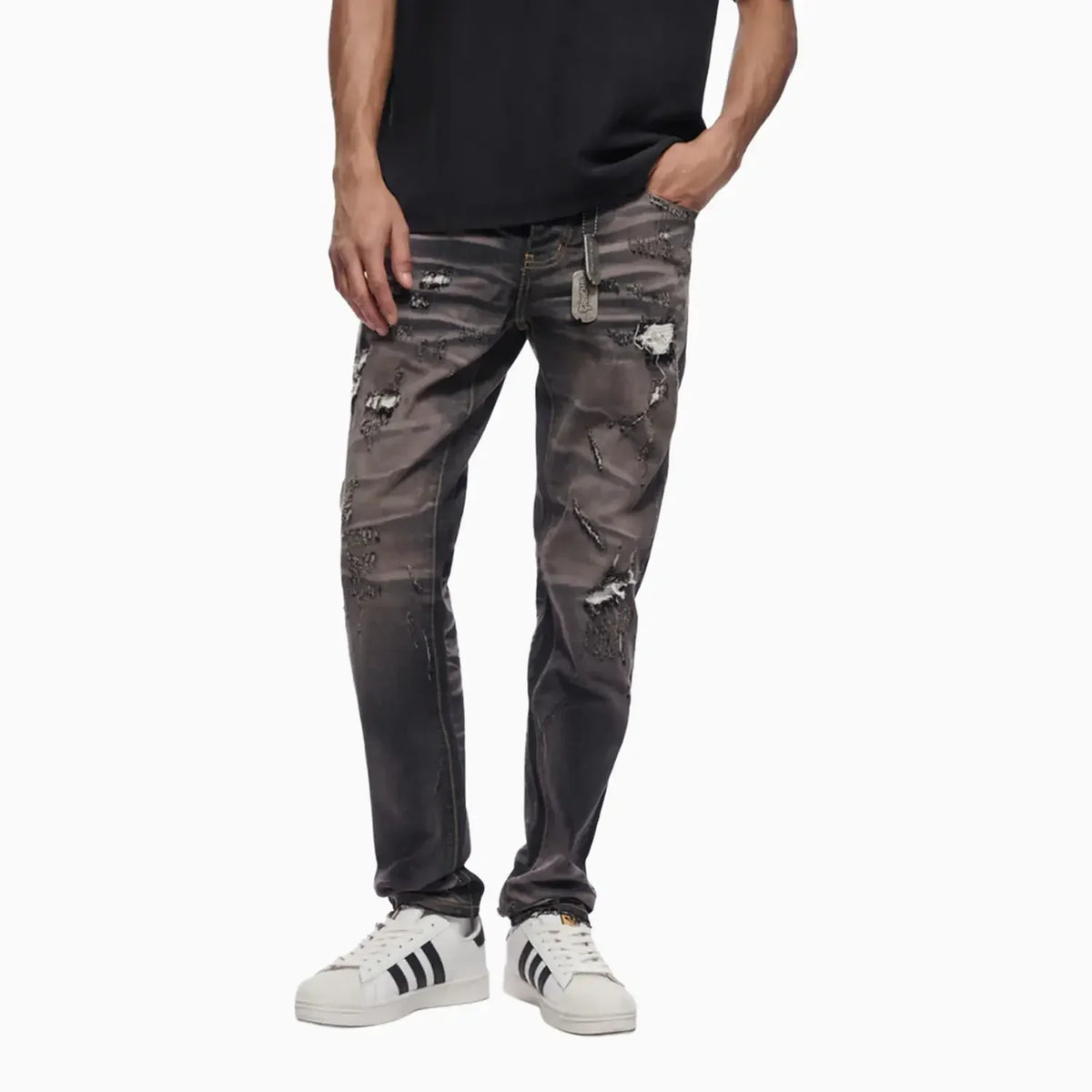 Men's TYRANT Black Wash Straight Denim Pant