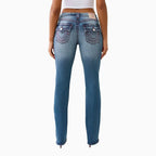 Jean droit Billie à rabat et taille mi-haute pour femme