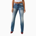Jean droit Billie à rabat et taille mi-haute pour femme