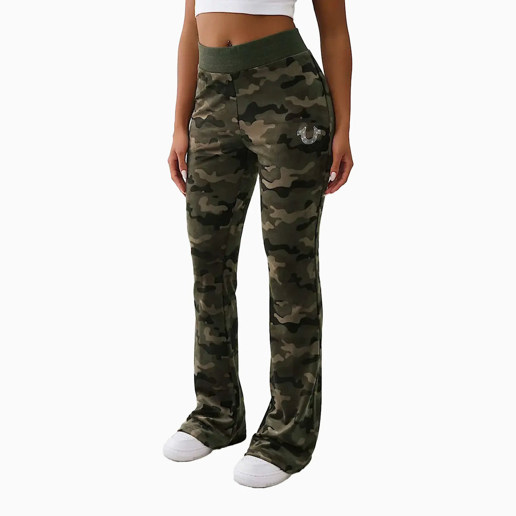 Ensemble velours camouflage raccourci pour femme