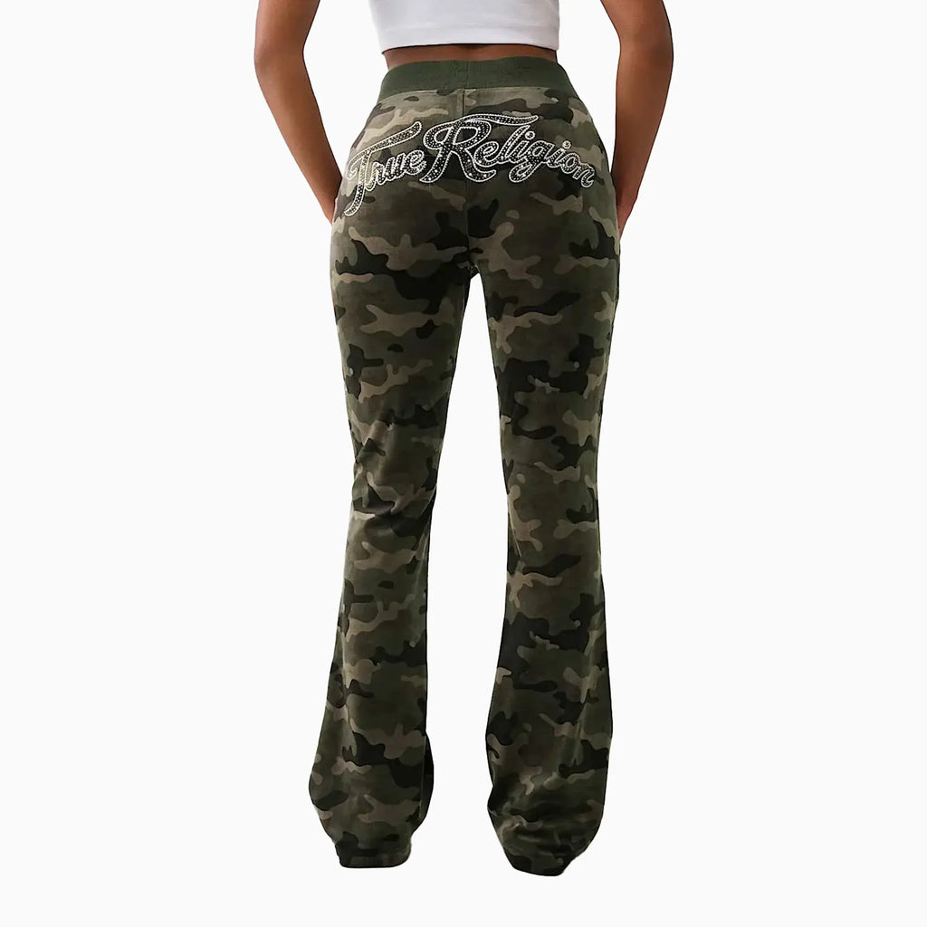 Ensemble velours camouflage raccourci pour femme