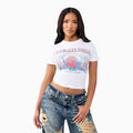 T-shirt court en cristal pour femme