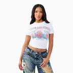 T-shirt court en cristal pour femme