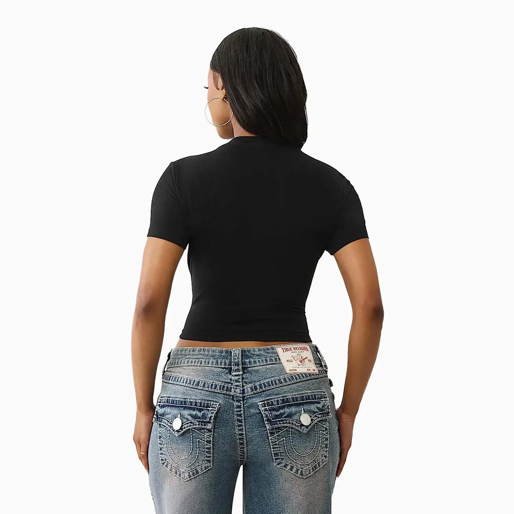 T-shirt bébé à logo couronne en cristal pour femme