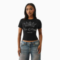 T-shirt bébé à logo couronne en cristal pour femme