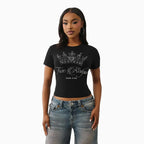 T-shirt bébé à logo couronne en cristal pour femme