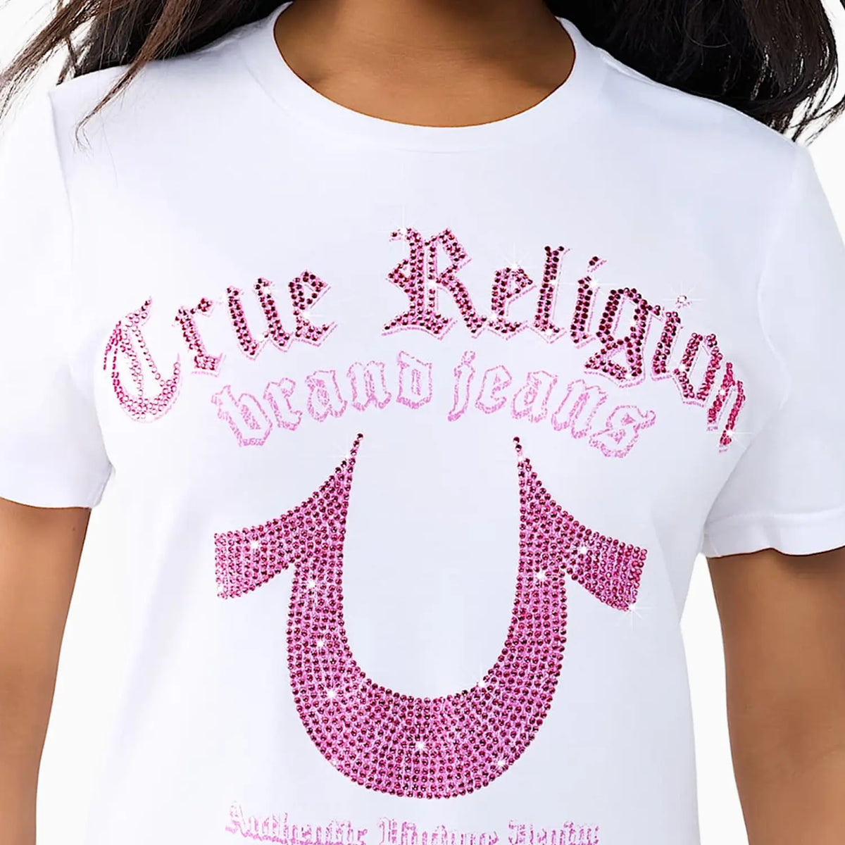 Women's Crystal Horseshoe Crew Neck T-Shirt