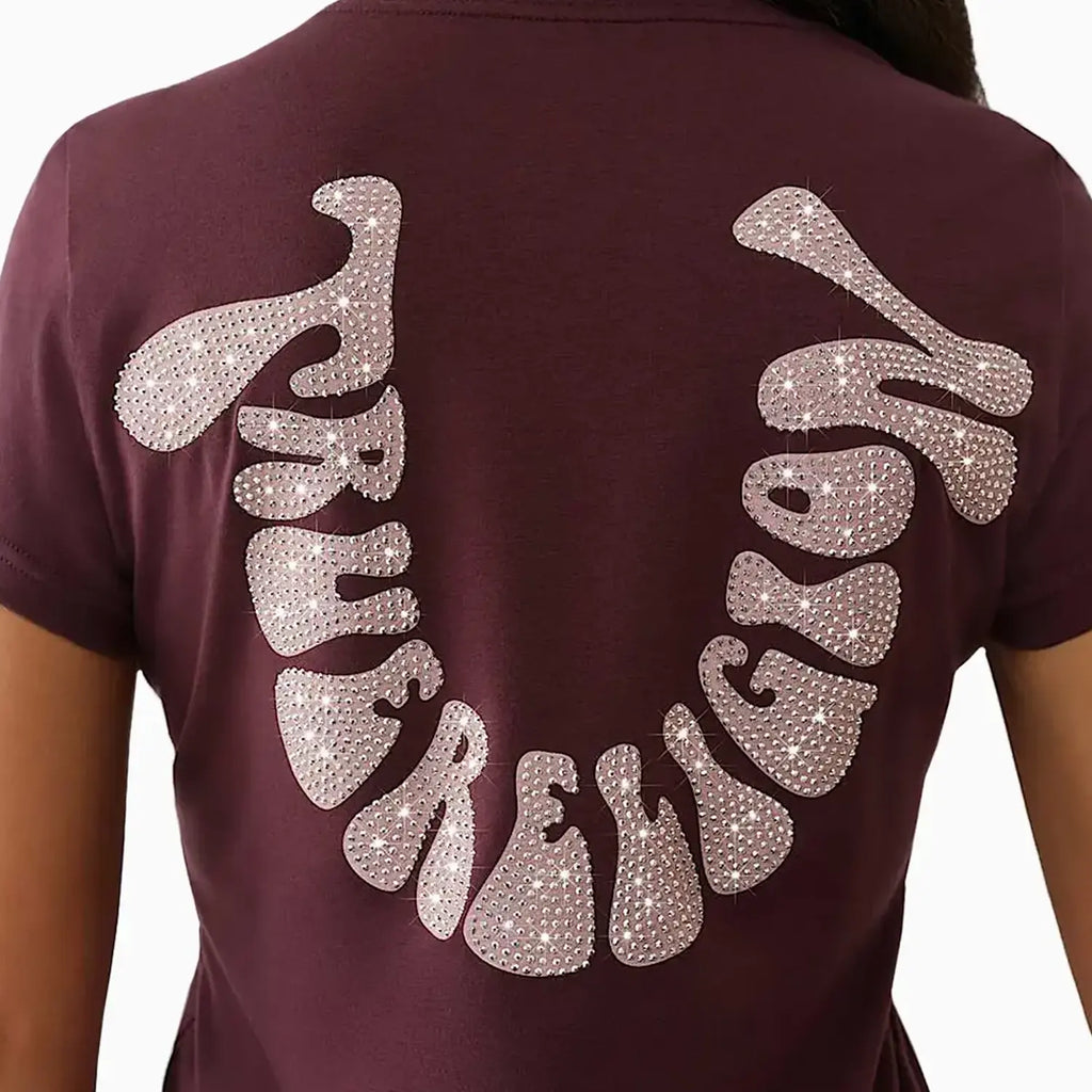 T-shirt fer à cheval en cristal pour femme