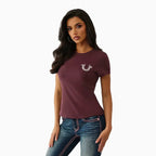 T-shirt fer à cheval en cristal pour femme