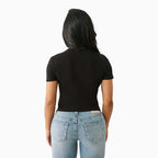 T-shirt court léopard en cristal pour femme