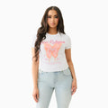 T-shirt bébé papillon en cristal pour femme