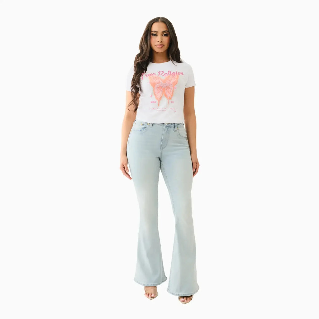 T-shirt bébé papillon en cristal pour femme