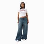 T-shirt court brodé du logo pour femme