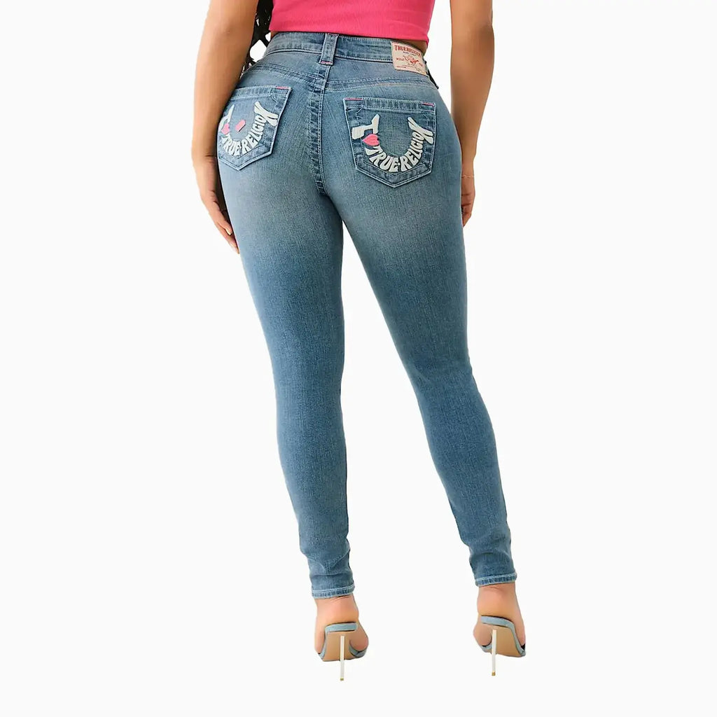 Pantalones vaqueros ajustados curvos para mujer Jennie "I Love True Religion"