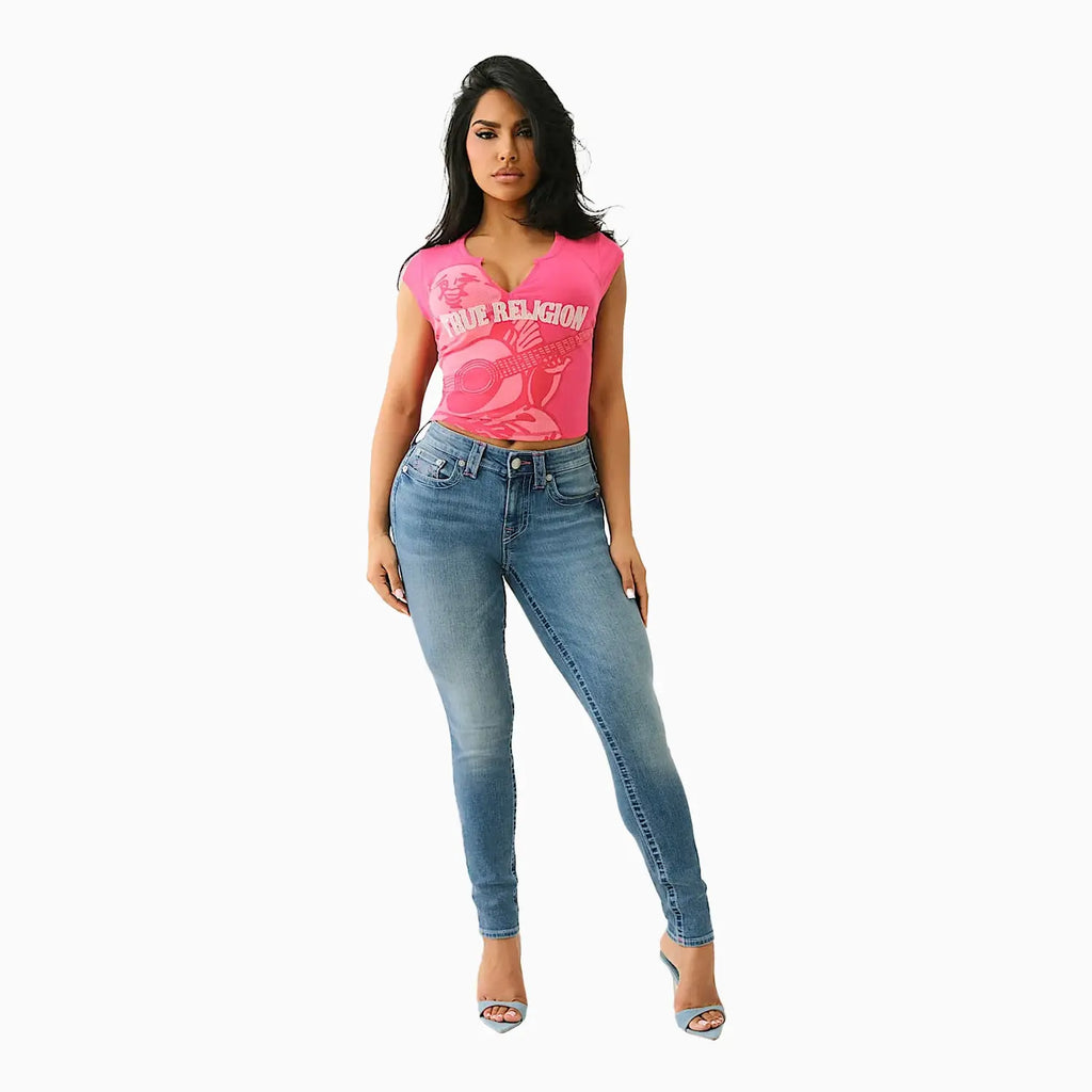 Pantalones vaqueros ajustados curvos para mujer Jennie "I Love True Religion"