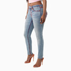 Women's Jennie Mid Rise Super T Flap Curvy Skinny Jean Pant