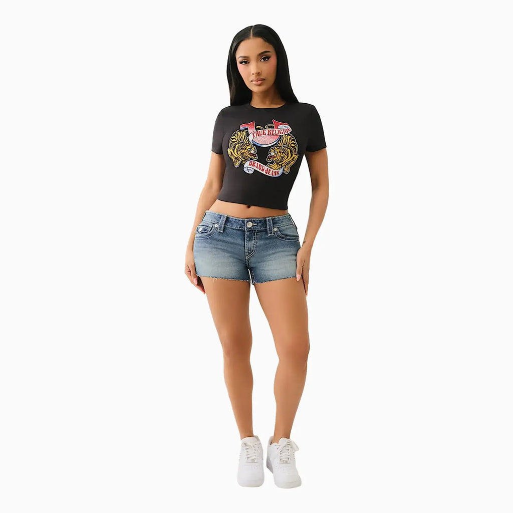 Women's Joey Big T Winged Horseshoe Frayed Shorts