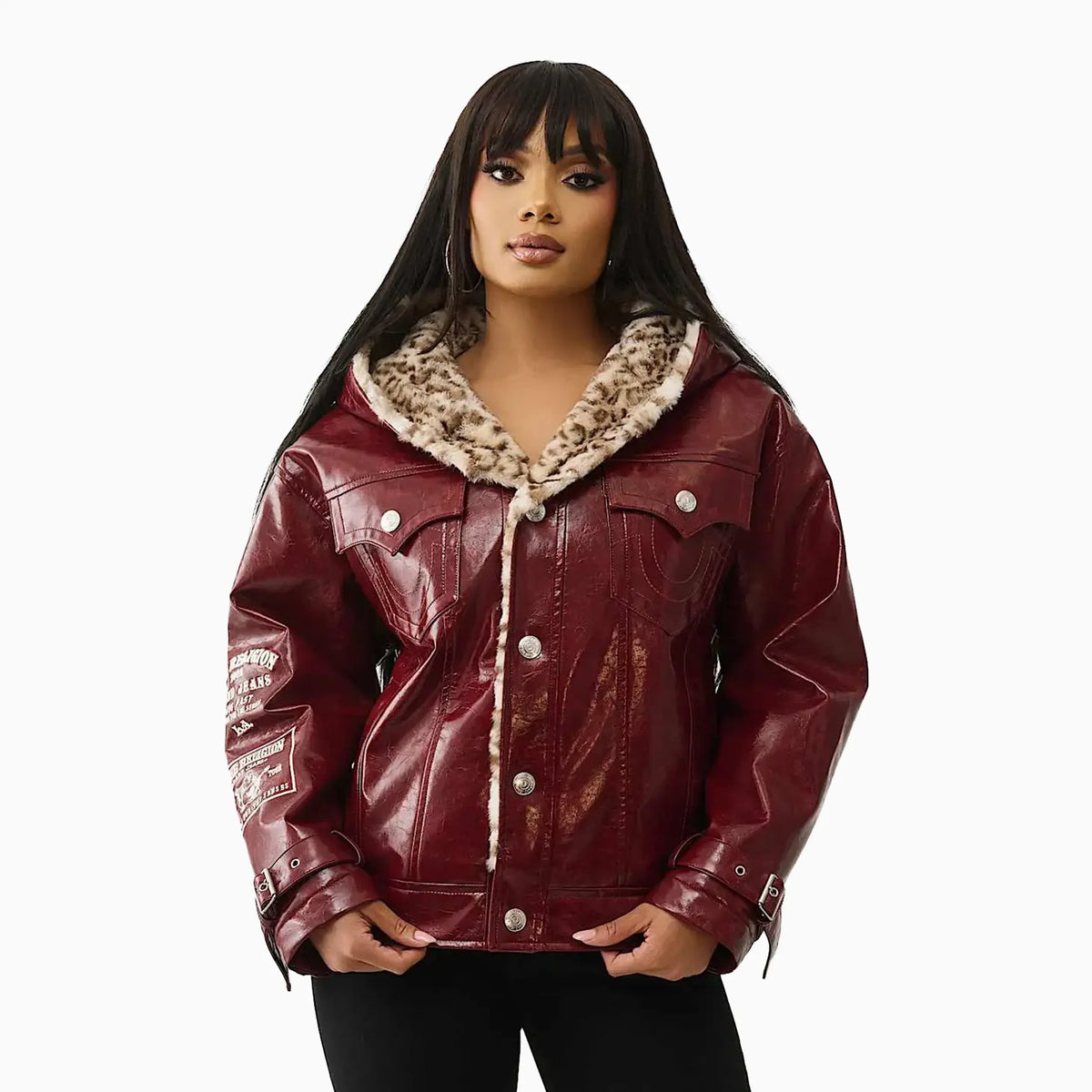 Women's Oversize Patent Leather Jacket