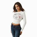T-shirt Bébé Femme Manches Longues Imprimé Bouddha