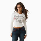 T-shirt Bébé Femme Manches Longues Imprimé Bouddha