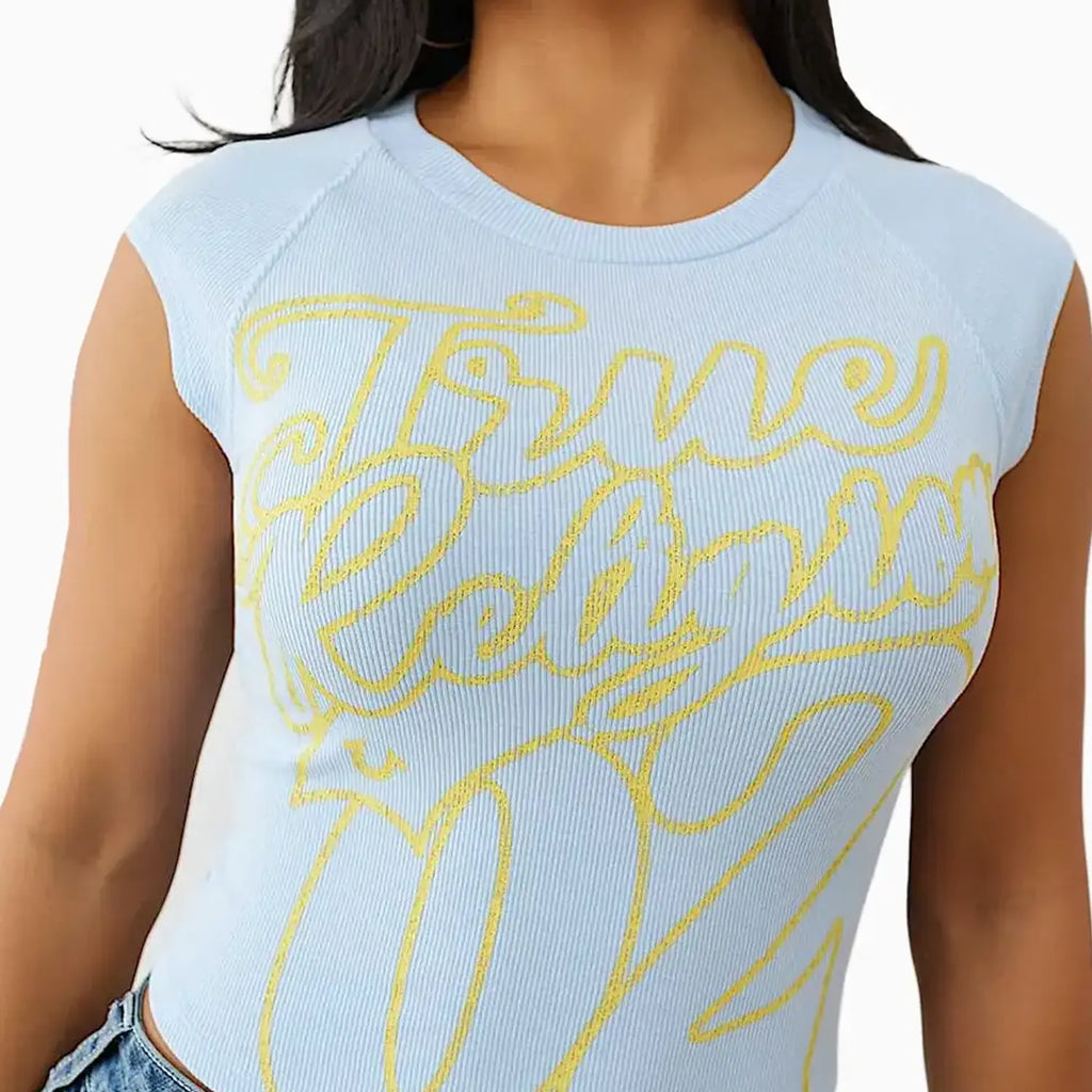 T-shirt côtelé de sport raglan pour femme