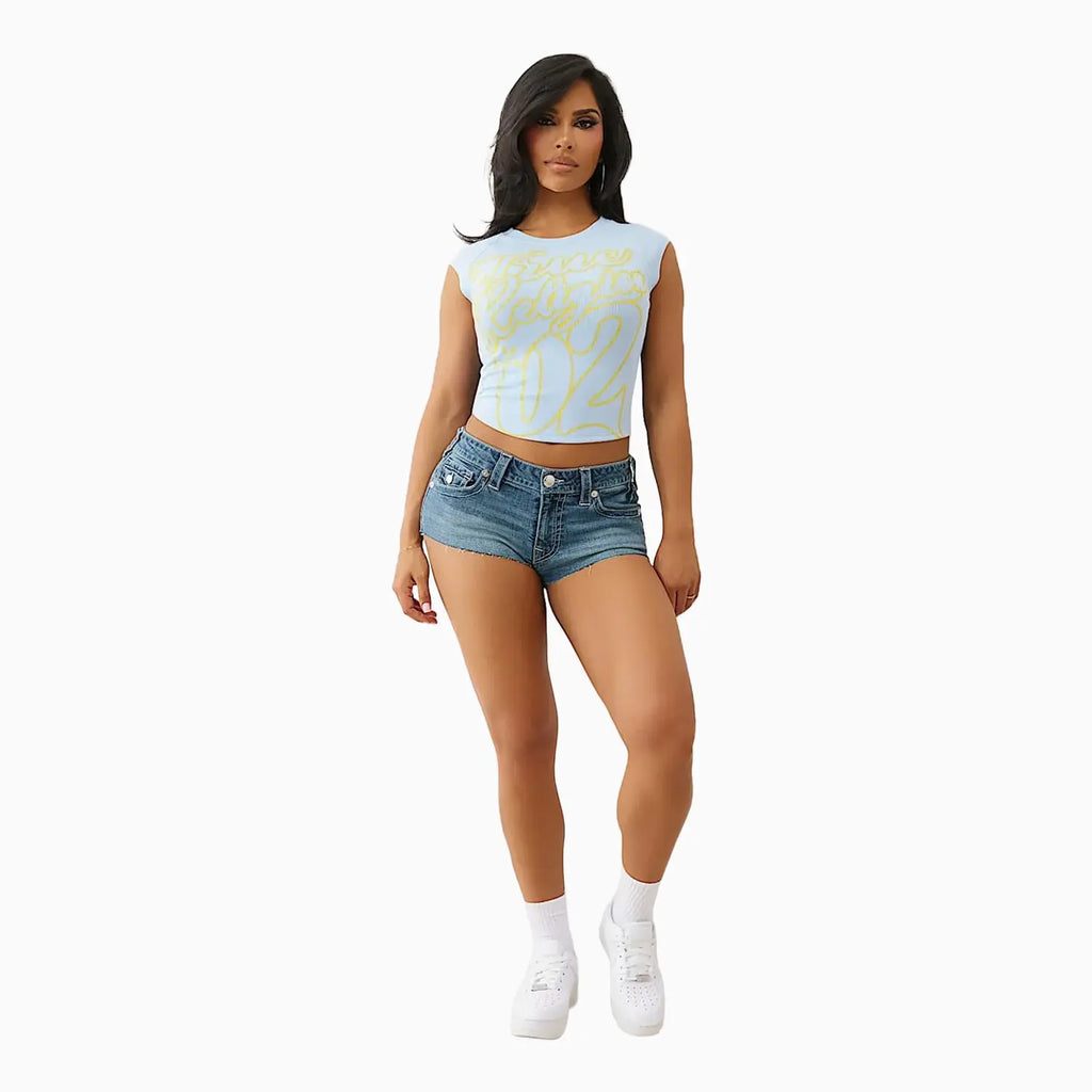 T-shirt côtelé de sport raglan pour femme