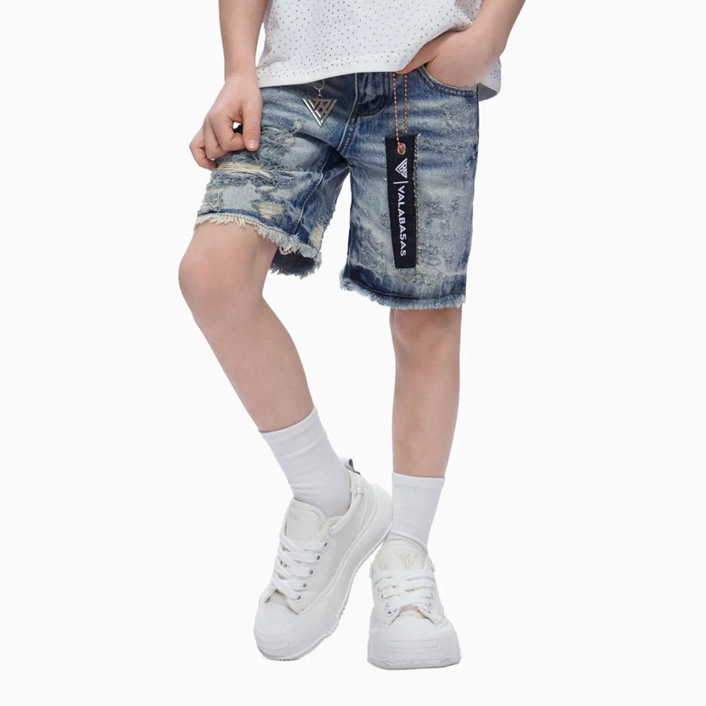 Shorts en jean découpé pour enfant