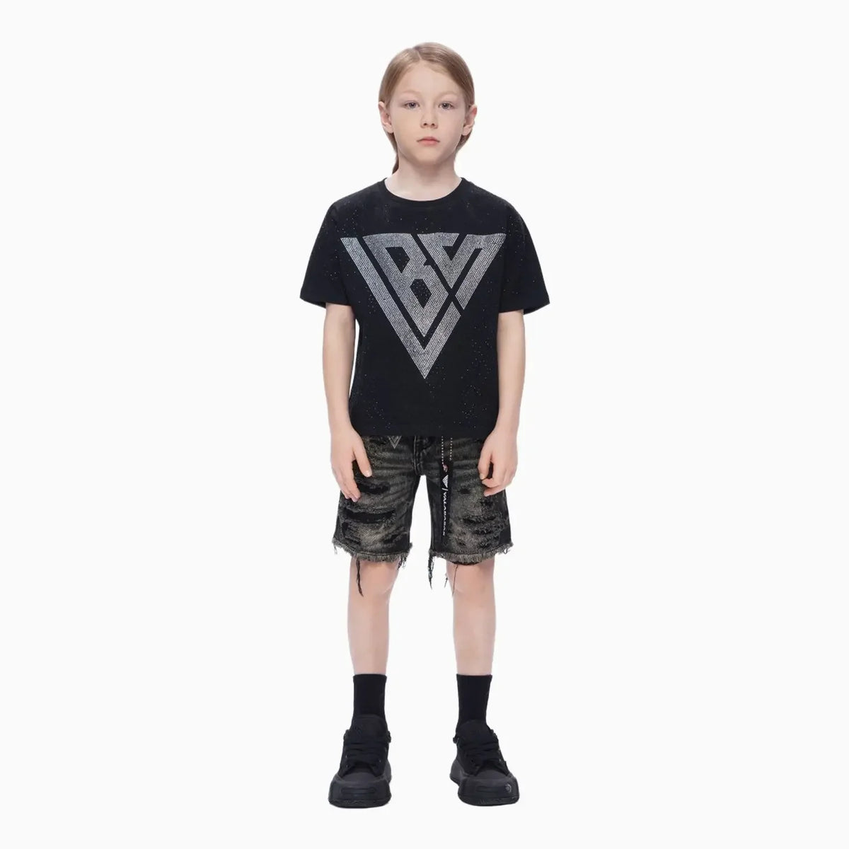 Kid's Clipped Denim Shorts