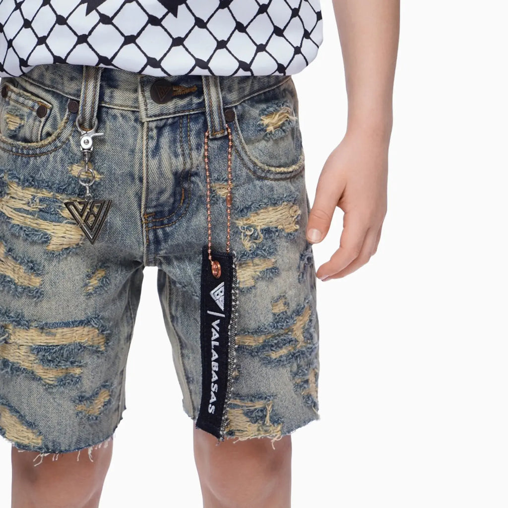 Kid's Incise Denim Shorts