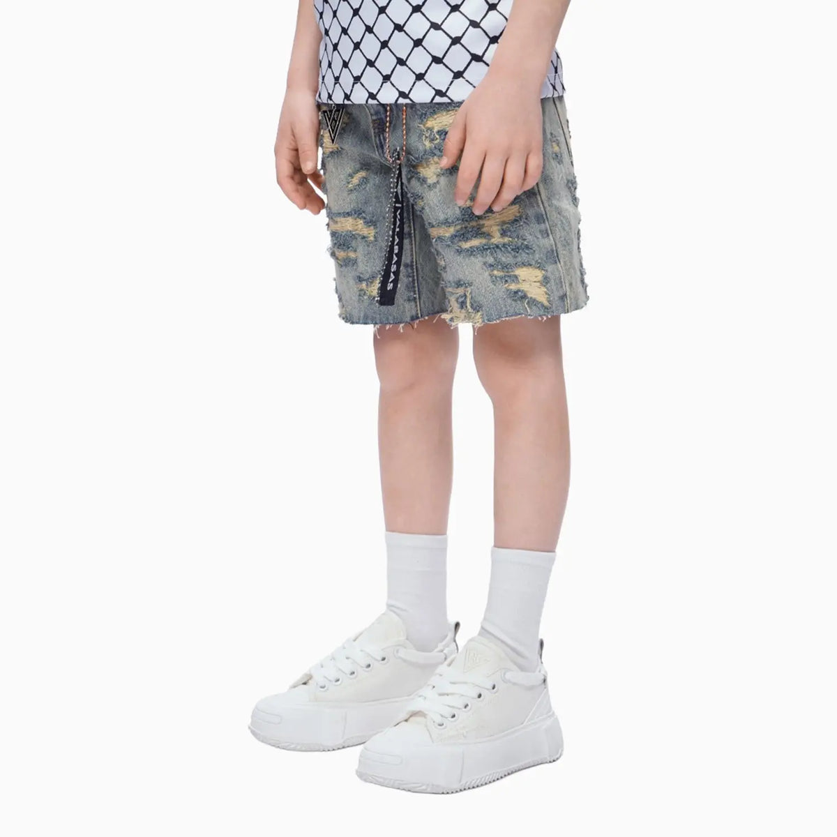 Kid's Incise Denim Shorts