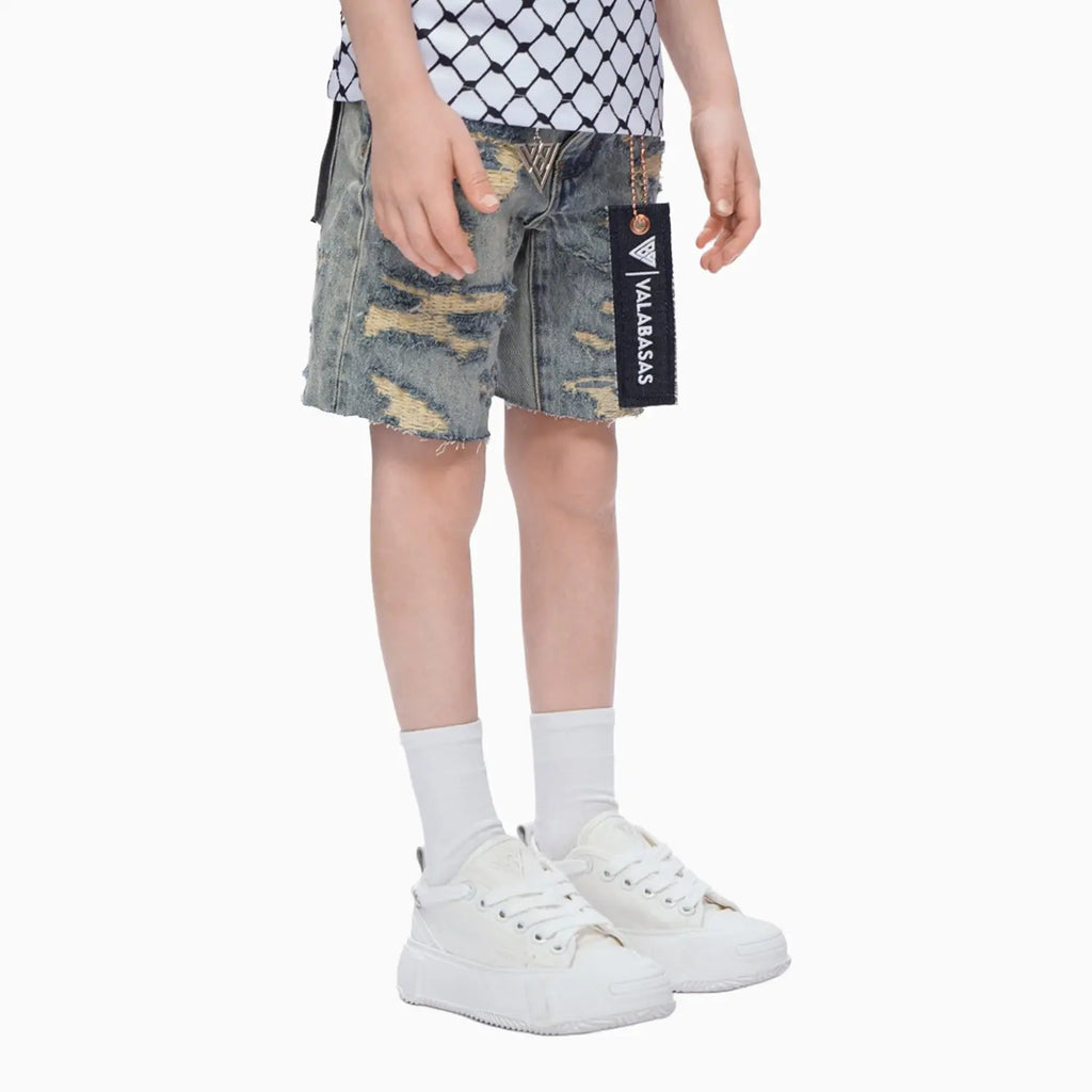 Kid's Incise Denim Shorts