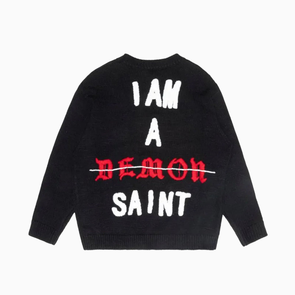 Sweat-shirt noir col rond homme retravaillé