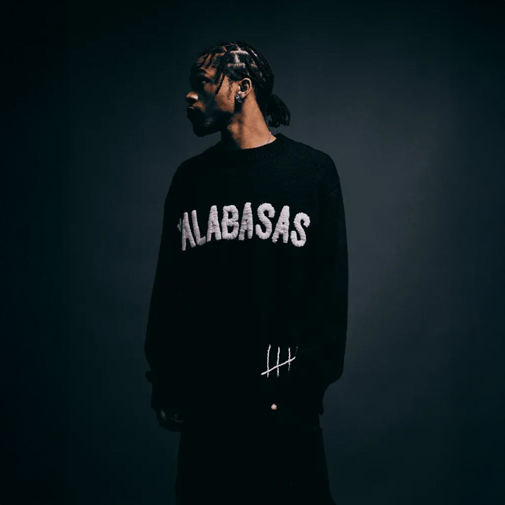 Sweat-shirt noir col rond homme retravaillé