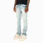 Pantalon empilé brillant pour homme