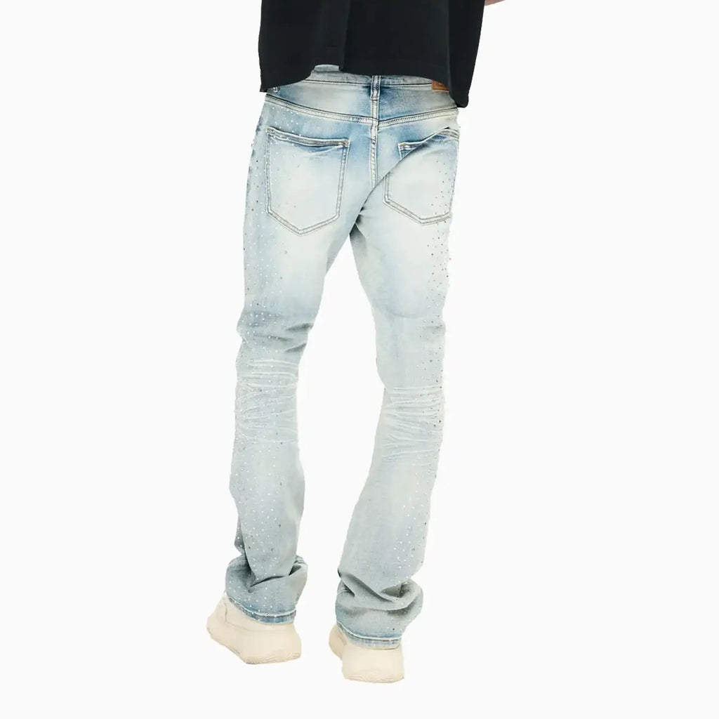 Pantalon empilé brillant pour homme