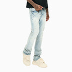 Pantalon empilé brillant pour homme