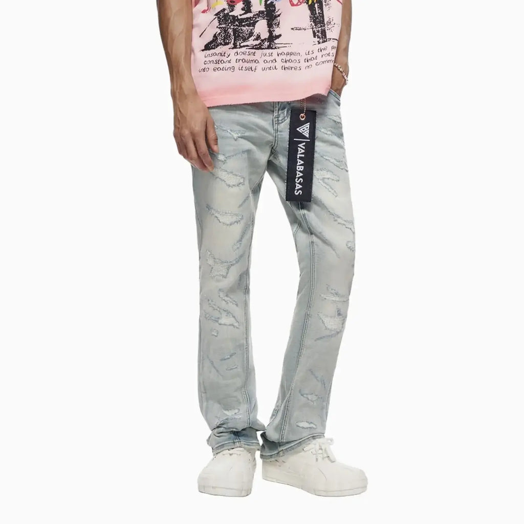 Pantalon en jean empilé Trance pour homme